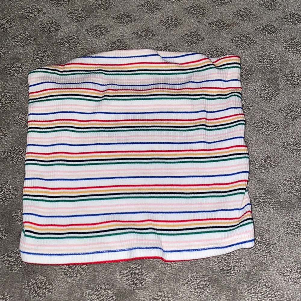 Colorful striped tube top
